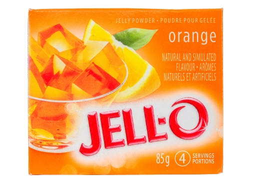 A box of Jell-O jelly powder.