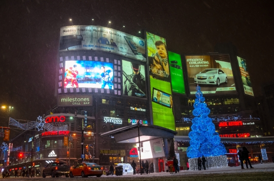 Advertisements in Yonge-Dundas Square