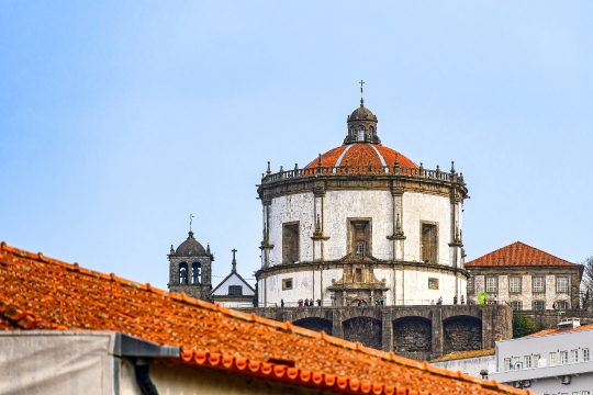 Ancient architectural dome of the Serra do Pilar Monastery.