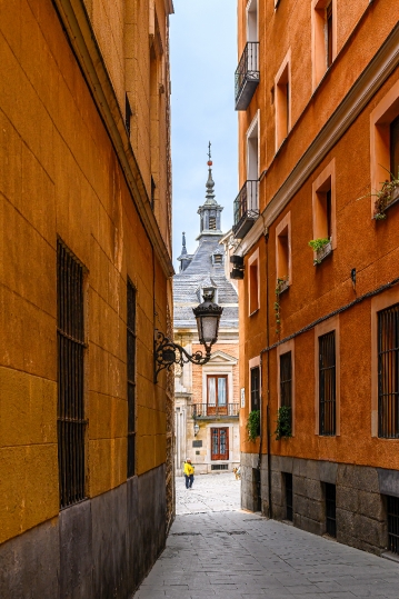 Ancient architecture of buildings in the historic district, Madr