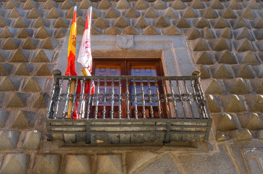 Ancient Balcony and Flags