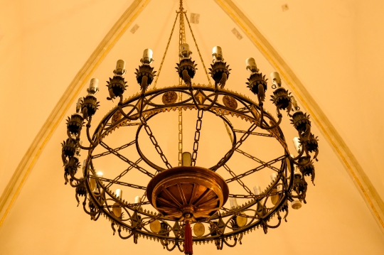 Ancient Chandelier in Ceiling