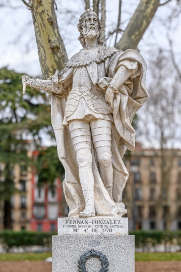 Ancient stone statue of Fernan Gonzalez, First Independent Count