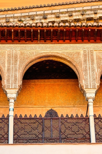 Arch and columns in interior porch.