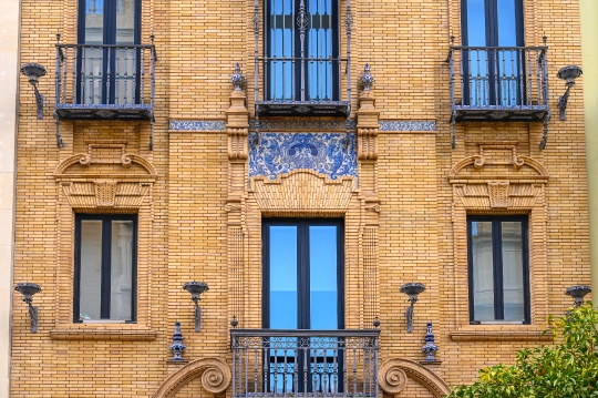 Architectural feature of building designed by Anibal Gonzales lo