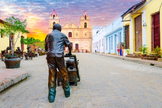 Art sculpture by Marta Jimenez in Plaza El Carmen, Camaguey, Cub