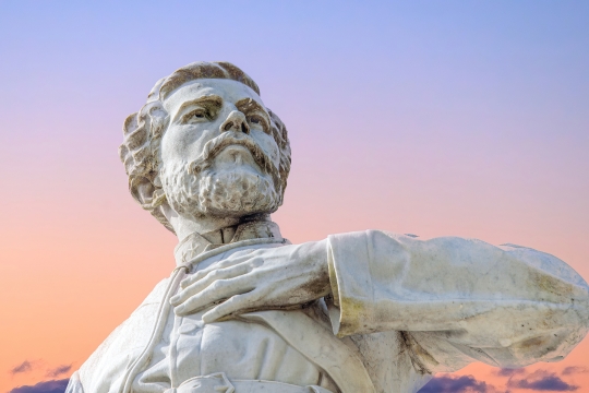 Art statue of Julio Grave de Peralta in Holguin, Cuba