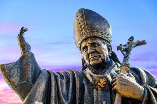 Art statue of Pope John Paul II in Camaguey, Cuba