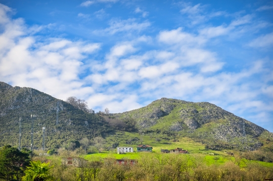 Beautiful landscape with mountains in Cofino, Asturias, Spain