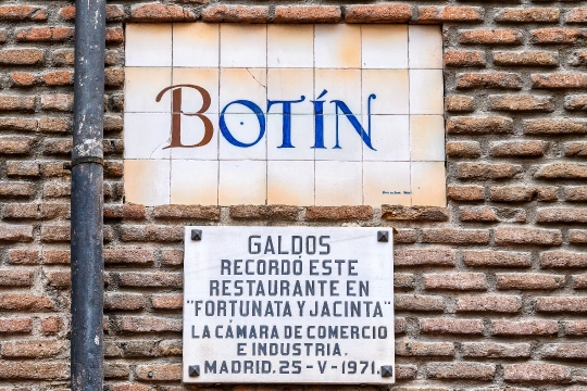 Botin Restaurant Tile Name Sign