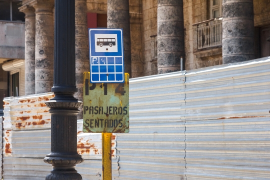 Bus Stop Sign in Cuba