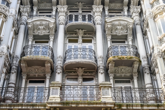 Casa del Cuitu, full-frame image of balconies and windows on the