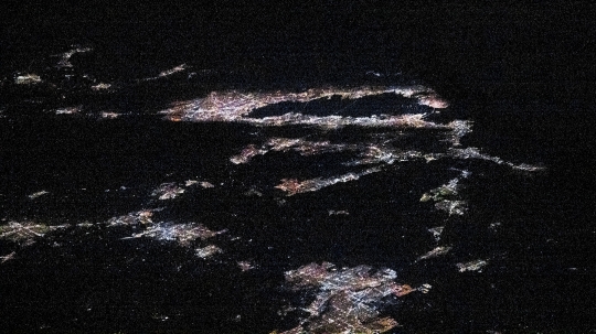 City lights at night from space