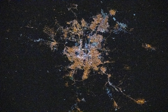 City lights at night from space