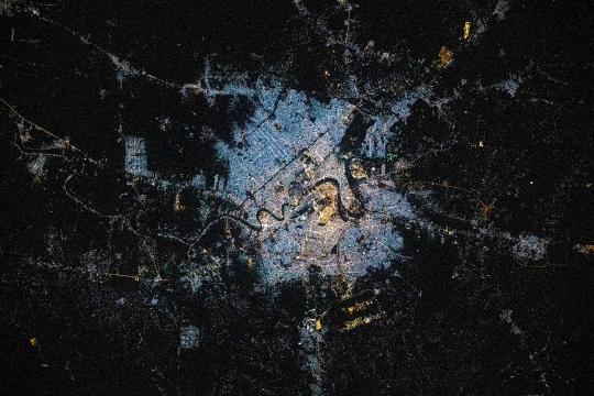 City lights at night from space