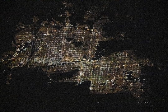 City lights at night from space