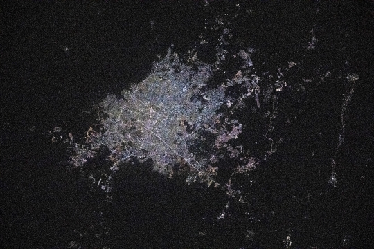 City lights at night from space