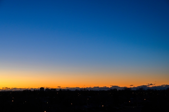 City silhouette with beautiful dawn sky