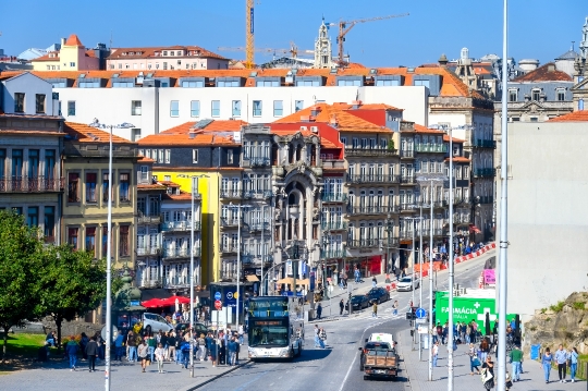 City Street and Building Facade in Porto