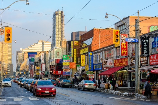 City Street in Toronto Chinatown