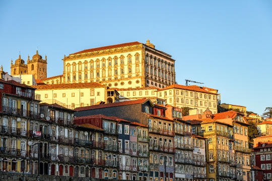 Cityscape featuring the Episcopal Palace (top center) and the me