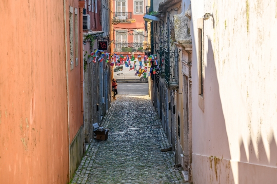 Cobblestone Alleyway in Lisbon