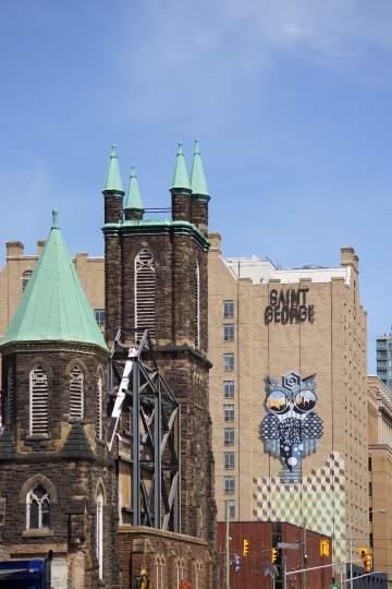 Construction in progress at Bloor United Church