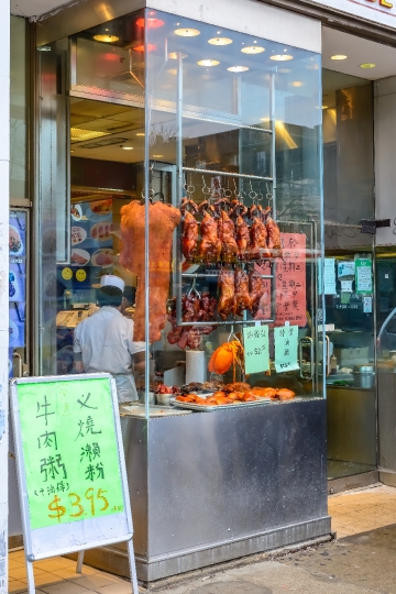 Cooked Birds in Chinatown Restaurant