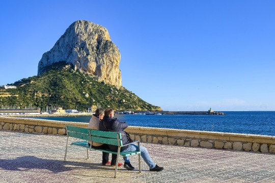 Couple In Calpe Promenade