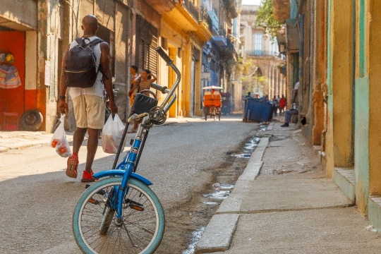 Cuban Man With Groceries