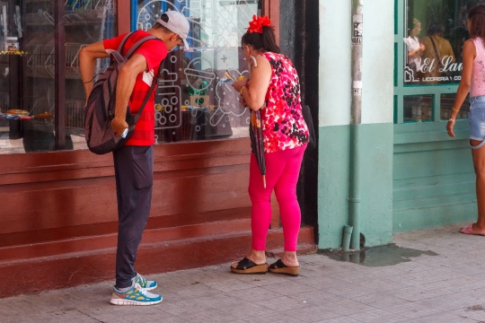 Cuban People Window Shopping