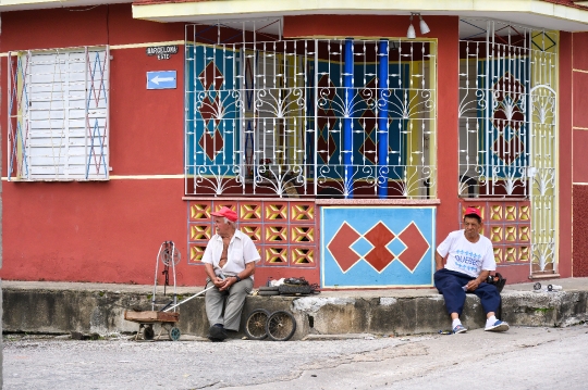 Cuban Senior Men Selling