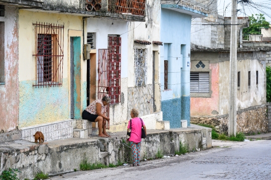 Cuban Women On Sidewalk