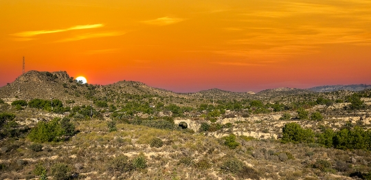 Dawn sky in semi-arid land