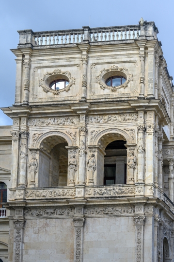 Decorative stonework in the exterior of the Casa Consistorial or