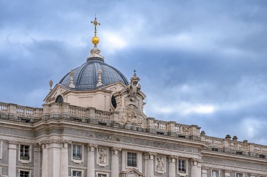 Dome and capital structure in the facade of the Royal Palace, Ma