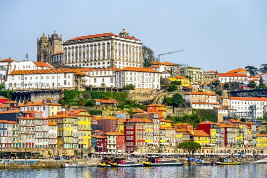 Exterior architecture of the Episcopal Palace and the Porto Cath