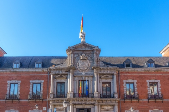 Facade of Santa Cruz Palace in Madrid