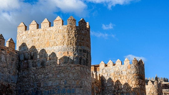 Fortified tower of the medieval surrounding wall, an ancient str