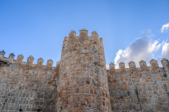 Fortified tower that is part of the medieval surrounding wall, a