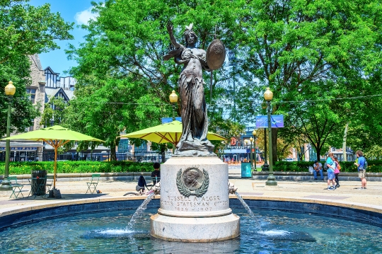 Fountain Sculpture in Square