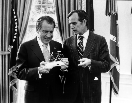 George H. W. Bush with Richard Nixon.