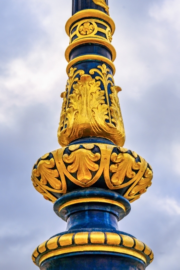 Gold Colored Filigree Lamp Pole