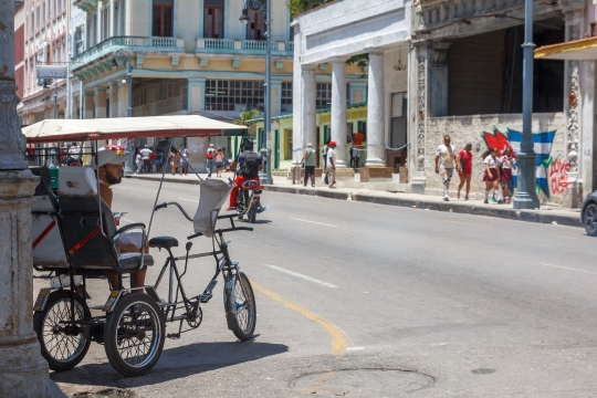 Havana, Cuba, A young Cuban man works self-employed