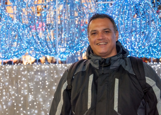 Immigrant Portrait in Downtown Christmas Tree