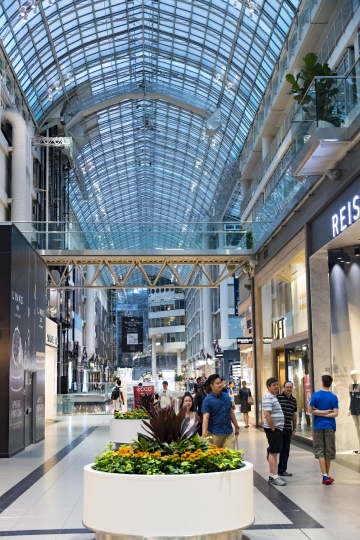 Inside of the Eaton Centre, Toronto, Canada