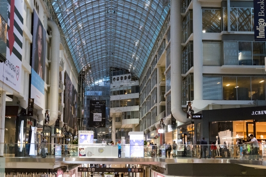 Inside of the Eaton Centre, Toronto, Canada