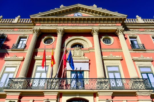 Low Angle of Facade in City Hall Murcia