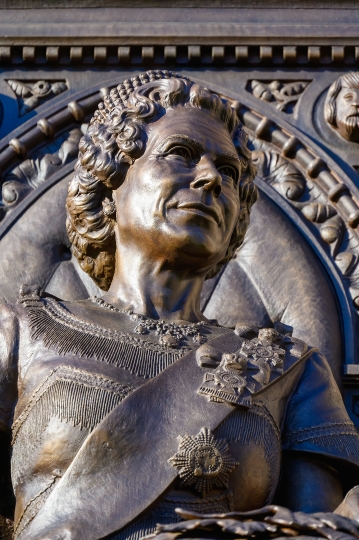 Low Angle View of Statue Queen Elizabeth II