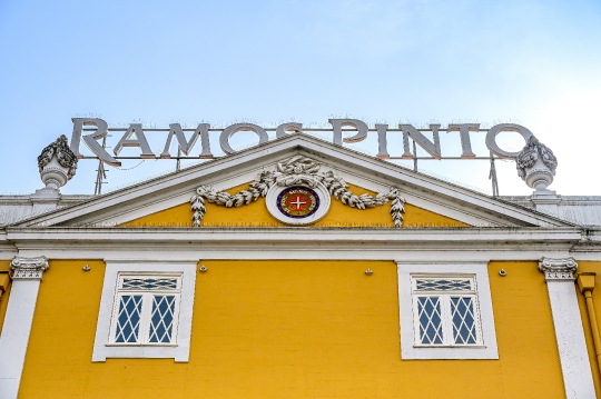 Low angle view of the facade and architecture of the building ho